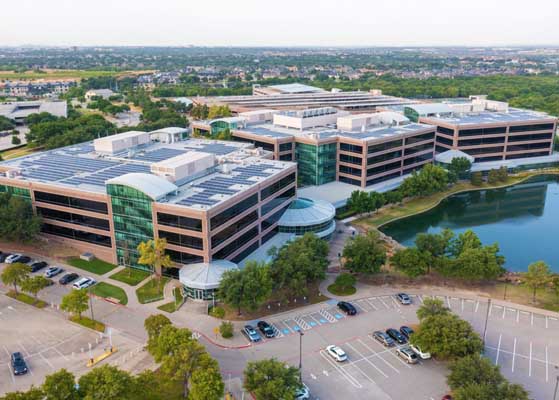 Aerial view of the Bank of America Offices in Plano Texas