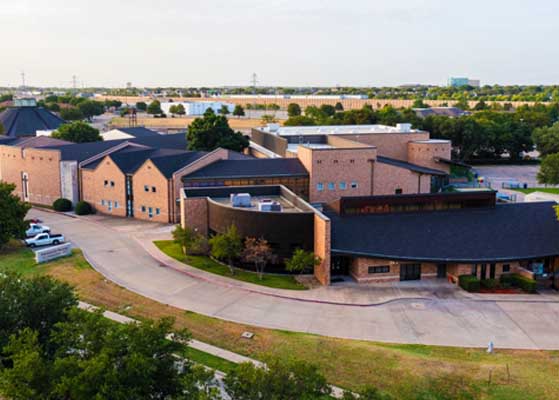 Aerila view of the Prince of Peace Catholic Community Church