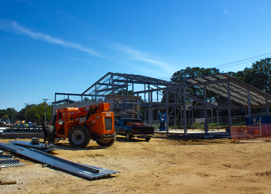 View showing the building phase of the new Euless Fire Station